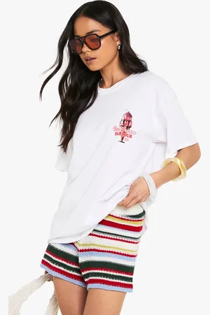 Boohoo Womens Pink Ice Cream Parlour Graphic T-Shirt - - M