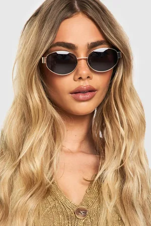 Boohoo Womens Retro Oval Shape Sunglasses - One Size