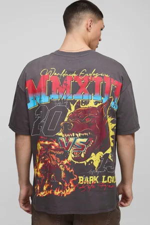 Boohoo Oversized Canine Worldwide 2013 Large Scale Printed T-Shirt - - S