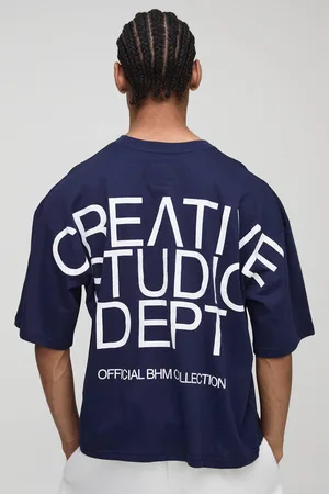 Boohoo Oversized Boxy Over The Seam Creative Studio Dept Printed T-Shirt - - M