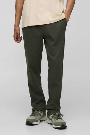 Boohoo Elasticated Waist Slim Fit Waffle Smart Trousers - - M