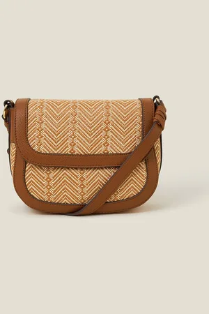 Accessorize Womens Woven Satchel Cross-Body Bag - - One Size