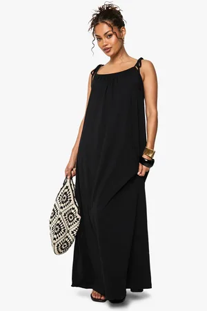 Boohoo Womens Tie Shoulder Smock Dress - - XL