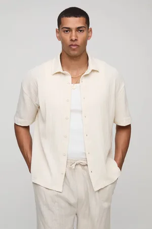 Boohoo Ribbed Oversized Short Sleeve Shirt - - XS