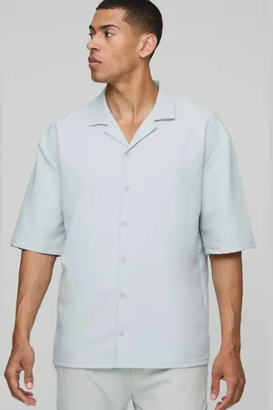Boohoo Tall Oversized Technical Stretch Revere Shirt - - M