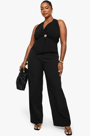 Boohoo Womens Plus Woven Tailored Slim Straight Leg Trouser - - 24