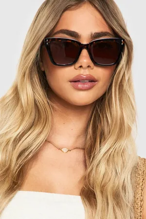Boohoo Womens Tortoise Shell Cat Eye Sunglasses - - One Size