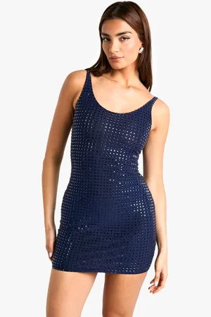 Boohoo Womens Premium Hot Fix Scoop Neck Mini Dress - - 10