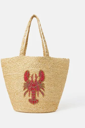 Accessorize Womens Lobster Jute Beach Bag - - One Size