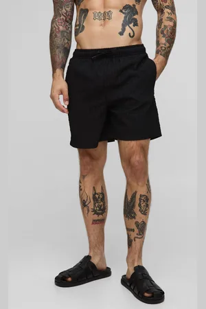 Boohoo Mid Length Seersucker Check Swim Short - - XS