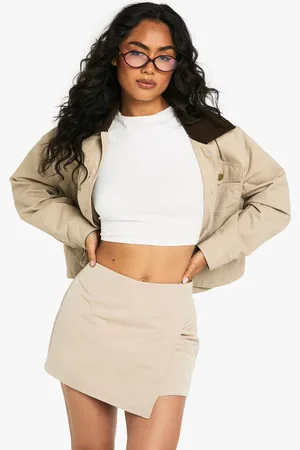 Boohoo Womens Tailored Wrap Front Mini Skort - - 16
