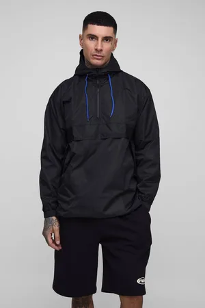 Boohoo Tall Oversized Hooded Half Zip Windbreaker - - XL
