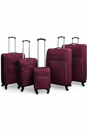 Infinity Soft Shell Lightweight Nylon Suitcase Set 4 Wheel Travel Case Holiday Bags - - One Size