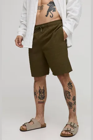 Boohoo Long Length Seersucker Check Swim Short - - M