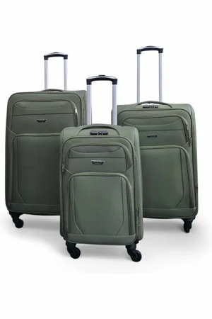 Infinity Soft Shell Lightweight Nylon 4 Wheel Travel Case Holiday Suitcase Set - - One Size