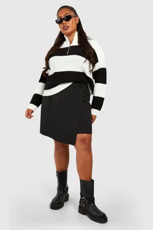 Boohoo Womens Plus Woven Button Detail Wrap Skort - - 18