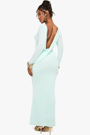 Boohoo Womens Drape Back Detail Long Sleeve Maxi Dress - - 16