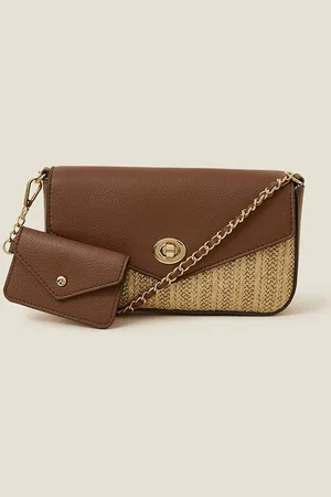Accessorize Womens Metallic Raffia Cross-Body Bag - - One Size