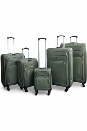 Infinity Soft Shell Lightweight Nylon Suitcase Set 4 Wheel Travel Case Holiday Bags - - One Size