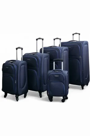 Infinity Soft Shell Lightweight Nylon Suitcase Set 4 Wheel Travel Case Holiday Bags - - One Size