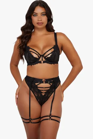 Playful Promises Womens Eleanor Strappy Embroidery Thigh Harness - 20