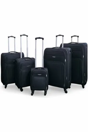 Infinity Soft Shell Lightweight Nylon Suitcase Set 4 Wheel Travel Case Holiday Bags - - One Size