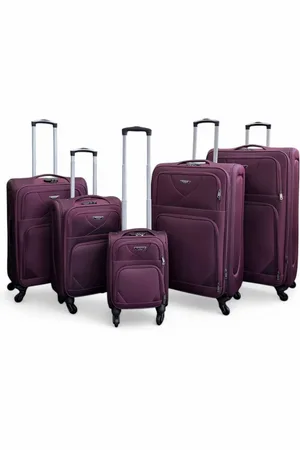 Infinity Soft Shell Lightweight Nylon Suitcase Set 4 Wheel Travel Case Holiday Bags - - One Size