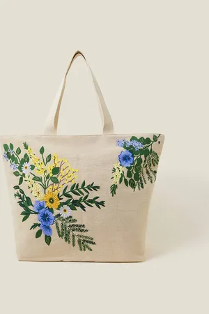 Accessorize Womens Floral Embroidered Beach Bag - - One Size