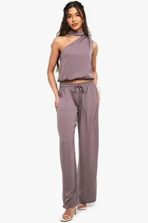 Boohoo Womens Woven Wide Leg Trousers - - 16