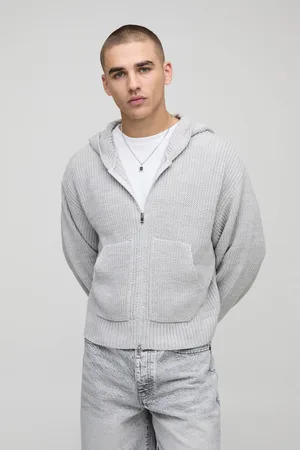 Boohoo Boxy Fit Knitted Hoodie - - XS