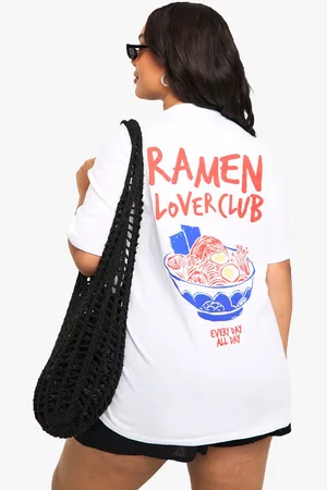 Boohoo Womens PLUS RAMEN LOVER CLUB OVERSIZED T-SHIRT - - 18