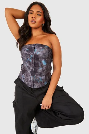 Boohoo Womens Plus Washed Strapless Bengaline Corset Top - - 20