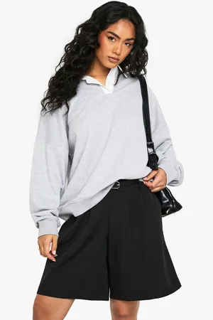Boohoo Womens Loopback Contrast Collar Rugby Shirt - - L