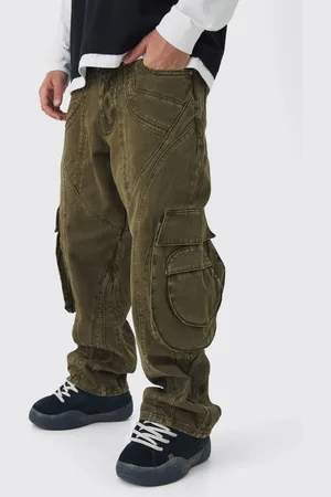 Boohoo Relaxed Heavyweight Twill Panelled Cargo Trousers - - 32R