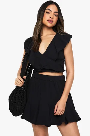 Boohoo Womens Cheesecloth Godet Hem Mini Skirt - - 16