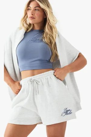 Boohoo Womens DSGN Studio Contrast Script Sweat Short - - XS