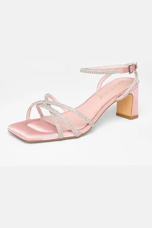 Quiz Womens Wide Fit Diamante Strap Block Heels - 4