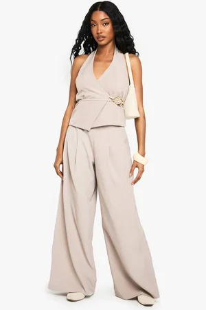 Boohoo Womens Woven Hammered Extreme Wide Leg Trousers - - 10