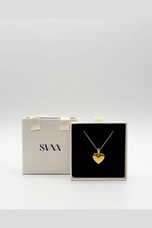 SVNX Womens Chunky Heart Pendant Necklace in Gold - - One Size