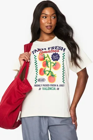 Boohoo Womens PLUS FARM FRESH OVERSIZED T-SHIRT - - 18