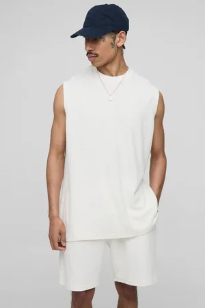 Boohoo Oversized Textured Jersey vest & Short Set - - XS