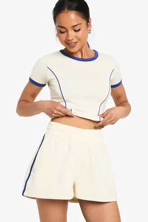 Boohoo Womens Piping Detail T-shirt And Short Tracksuit - - M