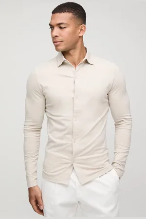 Boohoo Stretch Fit Jersey Long Sleeve Shirt - - XL