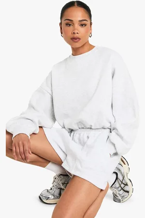 Boohoo Womens Bubble Hem Cropped Sweatshirt - - M