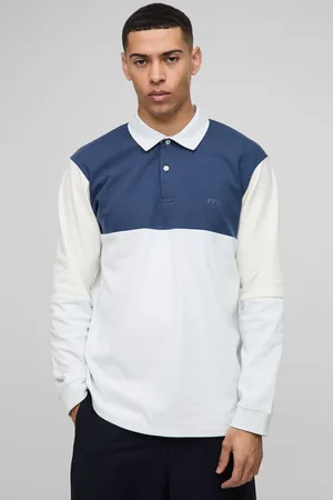 Boohoo Regular Fit Man Colour Block Interlock Rugby Polo - - XS