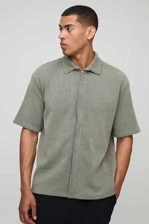 Boohoo Oversized Two-Tone Ribbed Jersey Shirt - - XL