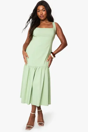 Boohoo Womens Plus drop hem midaxi skater dress - - 22