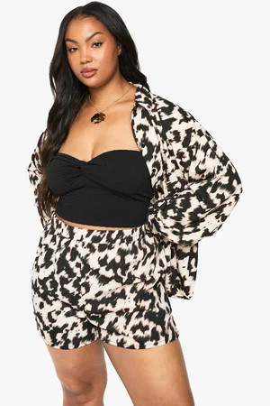 Boohoo Womens Plus Print Basic Elasticated Waist Short - 22