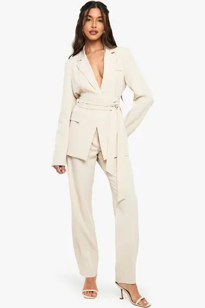 Boohoo Womens Tapered Tailored Trousers - - 10
