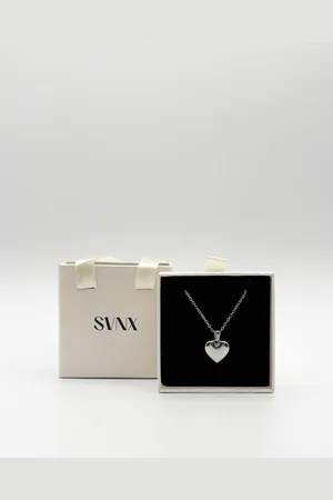 SVNX Womens Chunky Heart Pendant Necklace in Silver - - One Size